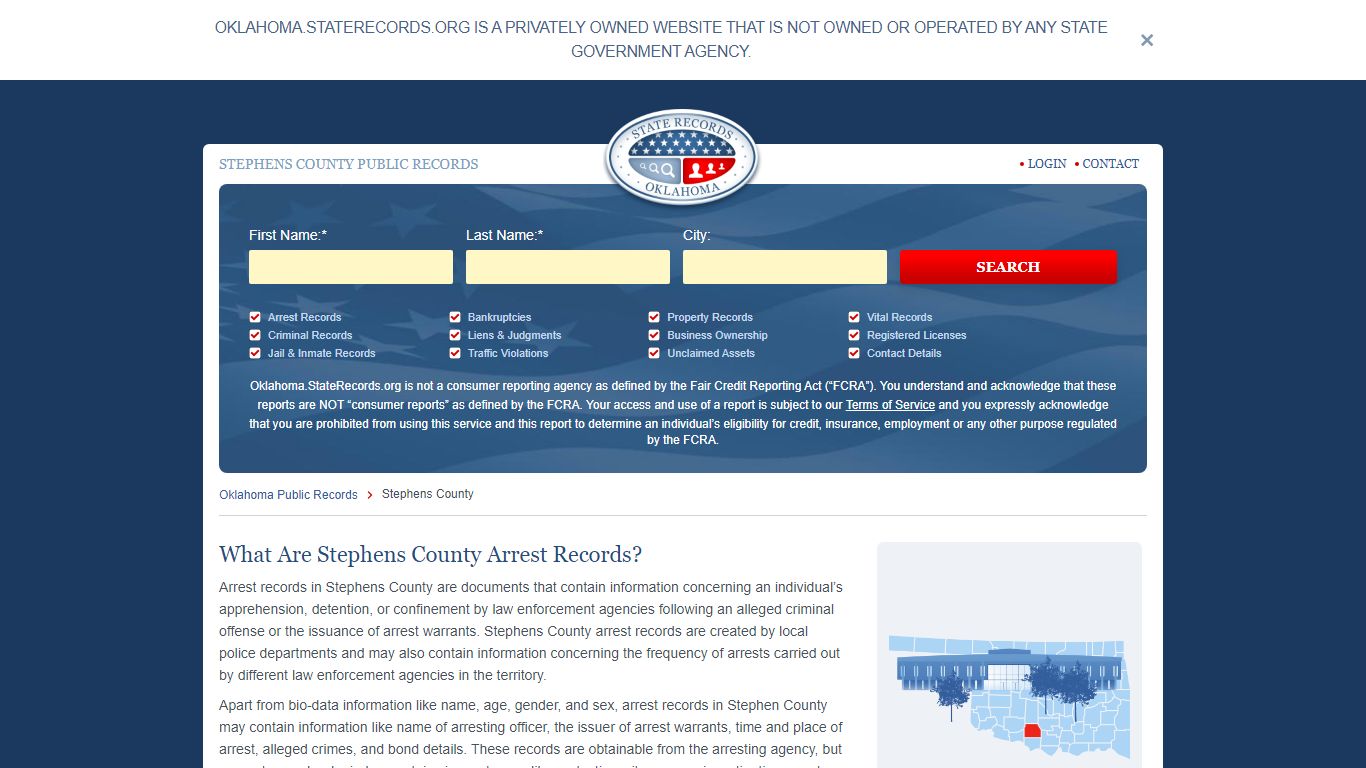 Stephens County Arrest, Court, and Public Records | StateRecords.org